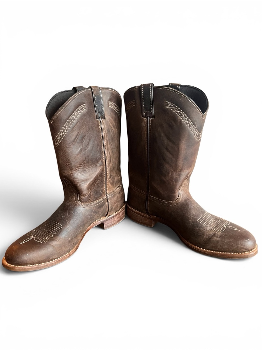Abilene 6732 Men's 13D Distressed Brown Leather Western Cowboy Boots Made USA
